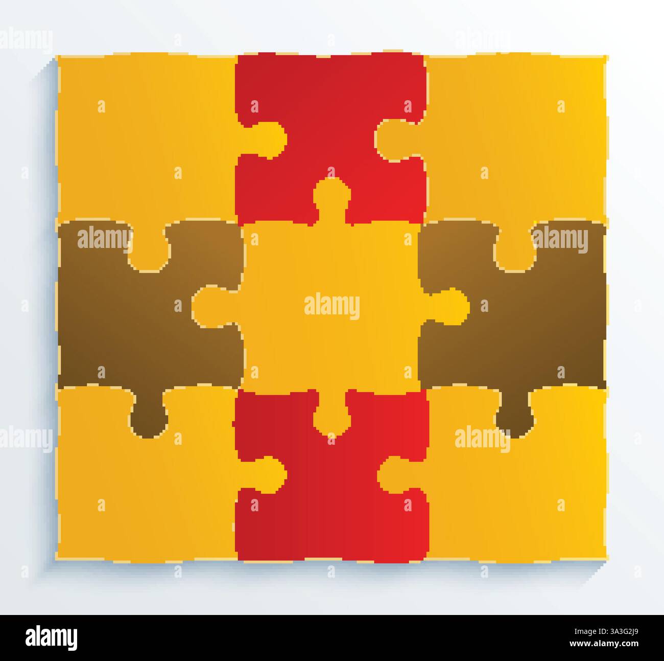 Puzzle a struttura quadrata, concetto aziendale, motivazione, web design, mobile design, supporto Illustrazione Vettoriale