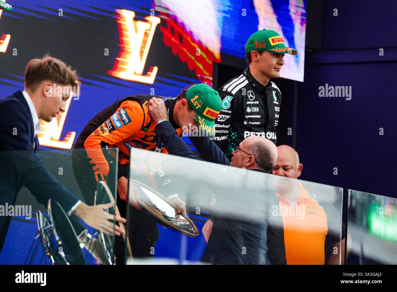 NORRIS Lando (gbr), McLaren F1 Team MCL39, ritratto durante il Gran Premio d'Australia di Formula 1 Louis Vuitton 2025, 1° round del Campionato del mondo di Formula 1 FIA 2025 dal 14 al 16 marzo 2025 sull'Albert Park Grand Prix Circuit, a Melbourne, Australia Foto Stock