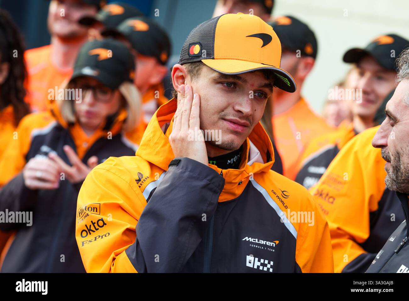 NORRIS Lando (gbr), McLaren F1 Team MCL39, ritratto durante il Gran Premio d'Australia di Formula 1 Louis Vuitton 2025, 1° round del Campionato del mondo di Formula 1 FIA 2025 dal 14 al 16 marzo 2025 sull'Albert Park Grand Prix Circuit, a Melbourne, Australia Foto Stock