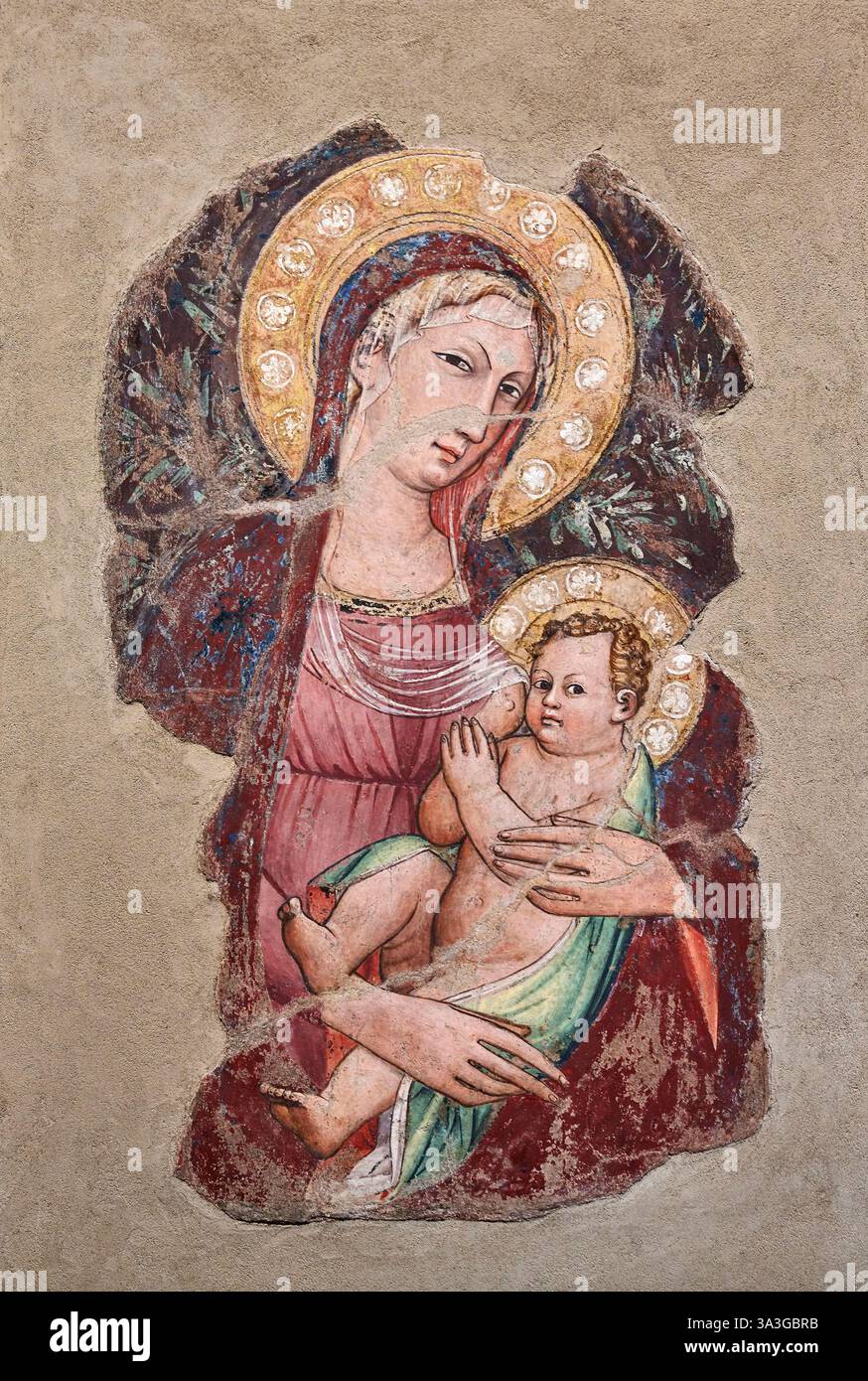 Madonna del latte - affresco staccato - Cenni di Francesco di ser Cenni - 1395 - Firenze, Museo degli innocenti Foto Stock