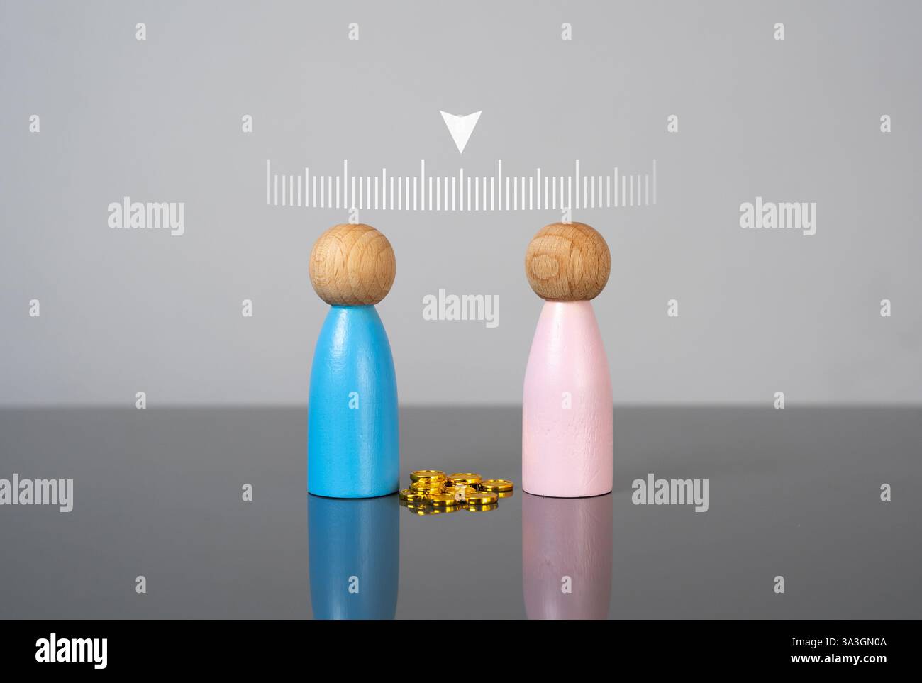 Bilancio familiare e contributi condivisi da ciascuna parte. Armonia ed equilibrio in famiglia. Piani a lungo termine per risparmi e acquisizioni. Foto Stock