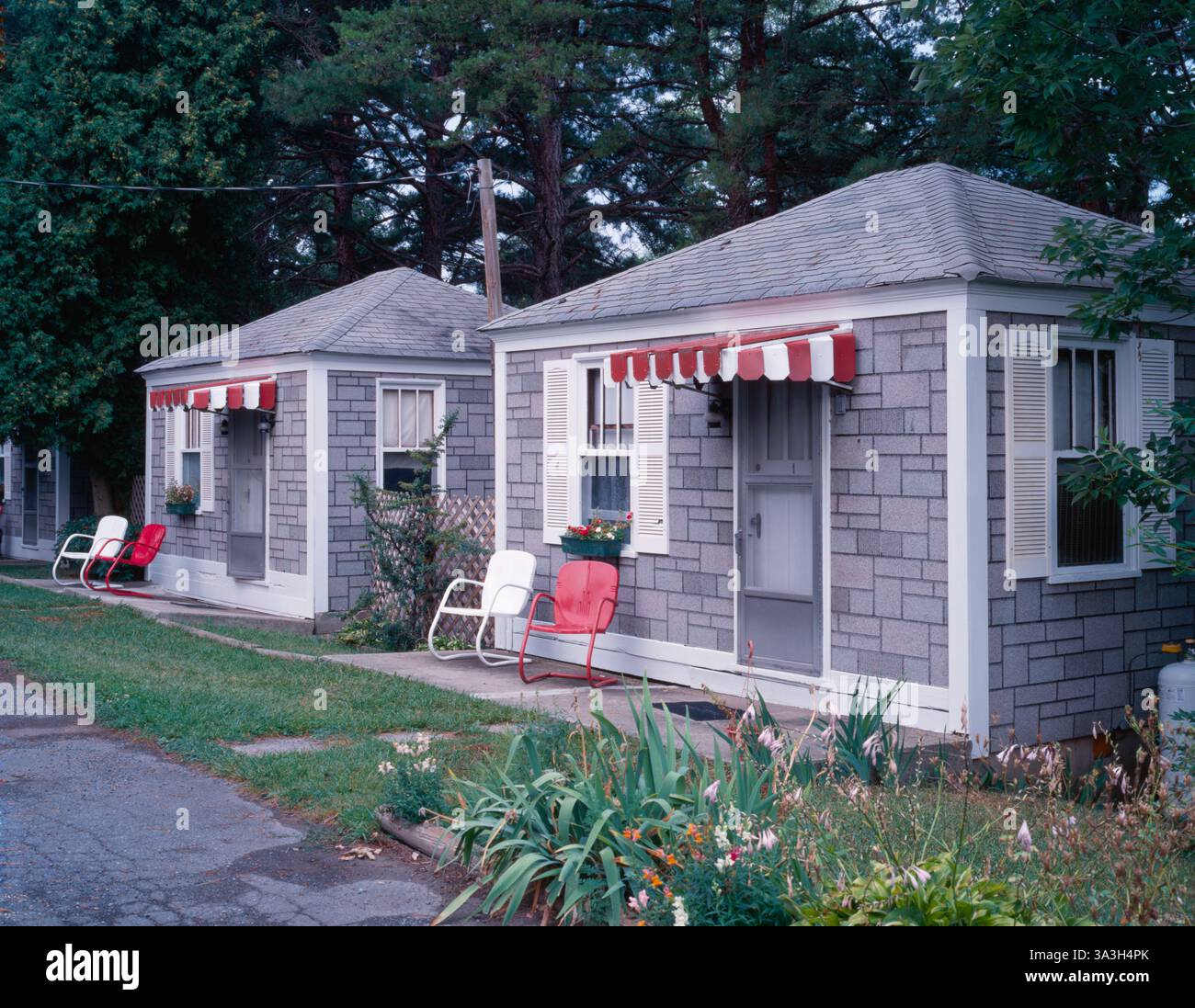 Lincoln Motor Court, 5104 Lincoln Highway, Manns Choice, Bedford County, Pennsylvania, intorno al 1980 Foto Stock