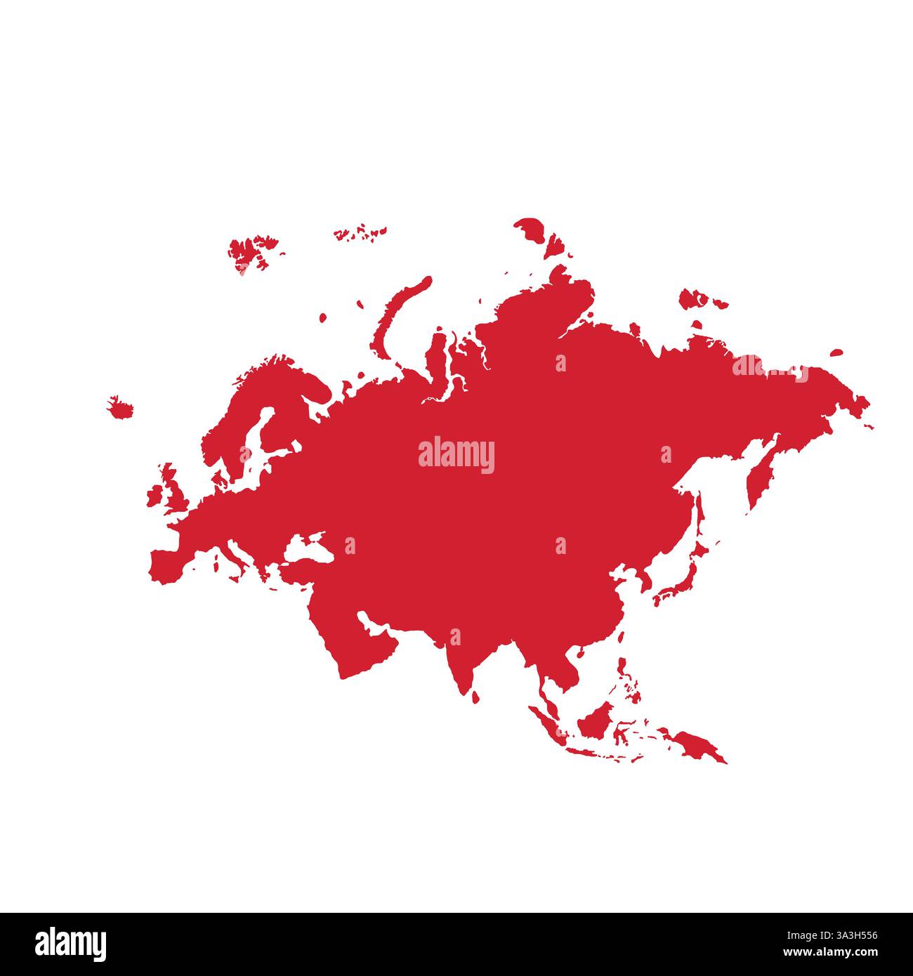Mappa dell'Eurasia, insegna silhouette. Mappa del mondo Globe. Illustrazione vettoriale isolata su sfondo bianco. Europa e Asia Illustrazione Vettoriale