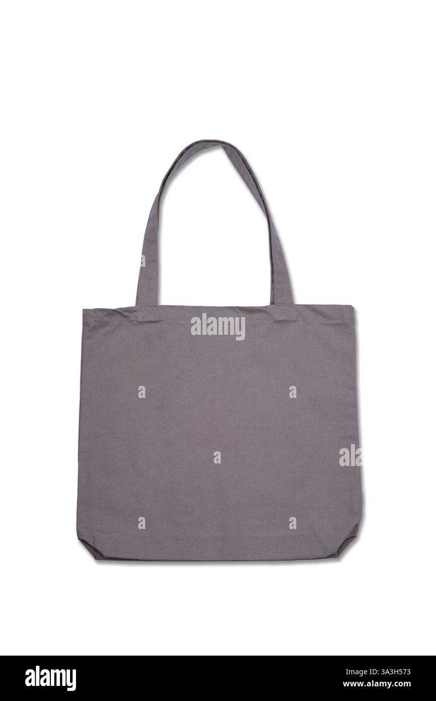 Moderna borsa shopper in tessuto marrone su sfondo bianco Foto Stock