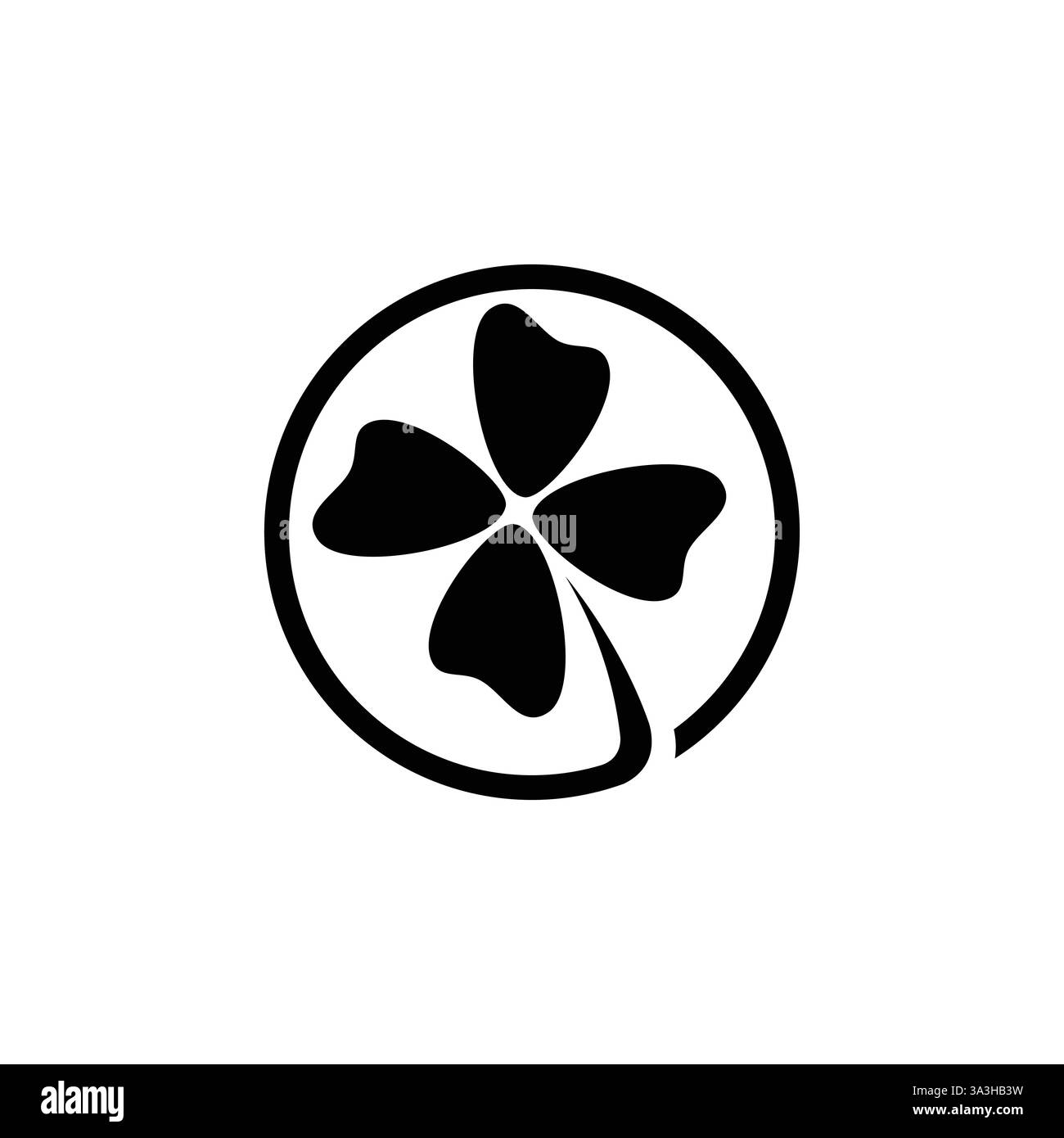 Immagine vettoriale del modello del logo della foglia a quadrifoglio. Disegno astratto del logo della foglia di trifoglio immagine vettoriale shamrock Illustrazione Vettoriale