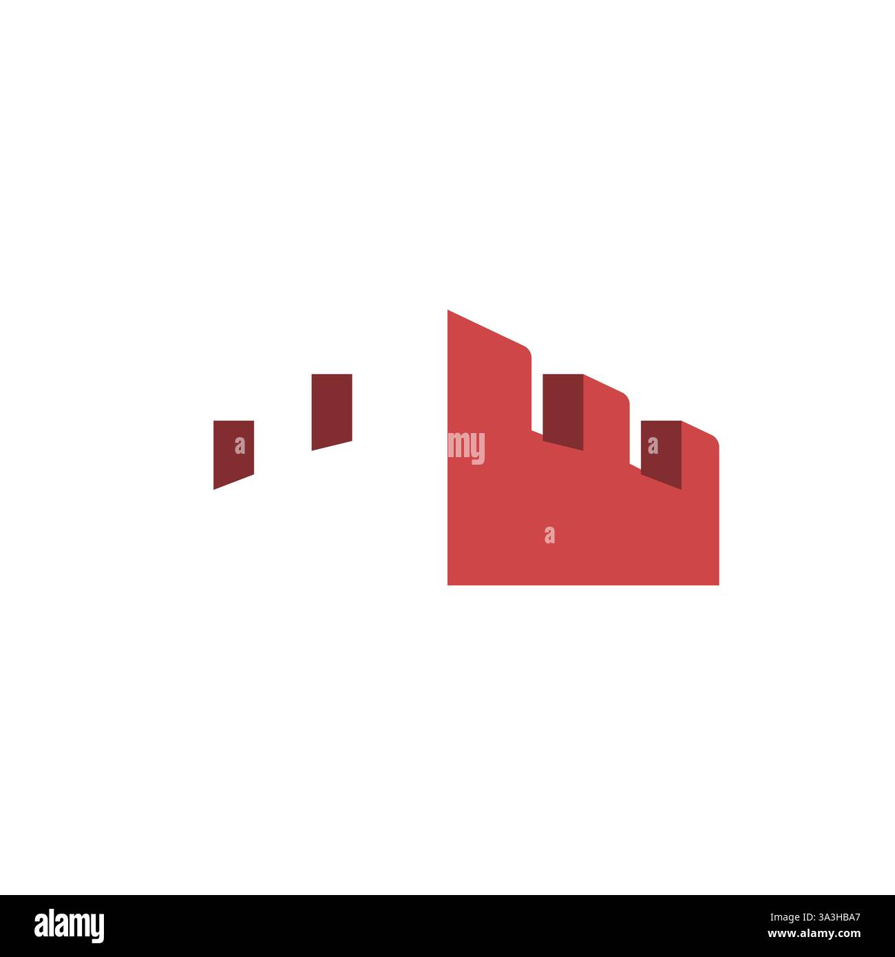 Design del logo Castle Kingdom negative Space. Modello logo Castello in spazio negativo, icona, simbolo. Illustrazione Vettoriale