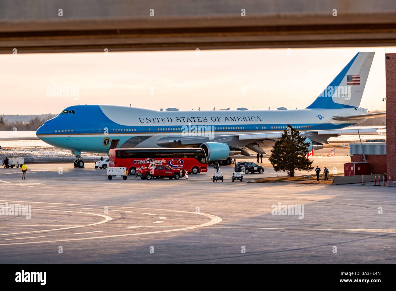 Visita del presidente DEGLI STATI UNITI Joe Biden a Ottawa, Ontario, Canada, 24 marzo 2023 - Air Force One, Boeing 747-200 Foto Stock