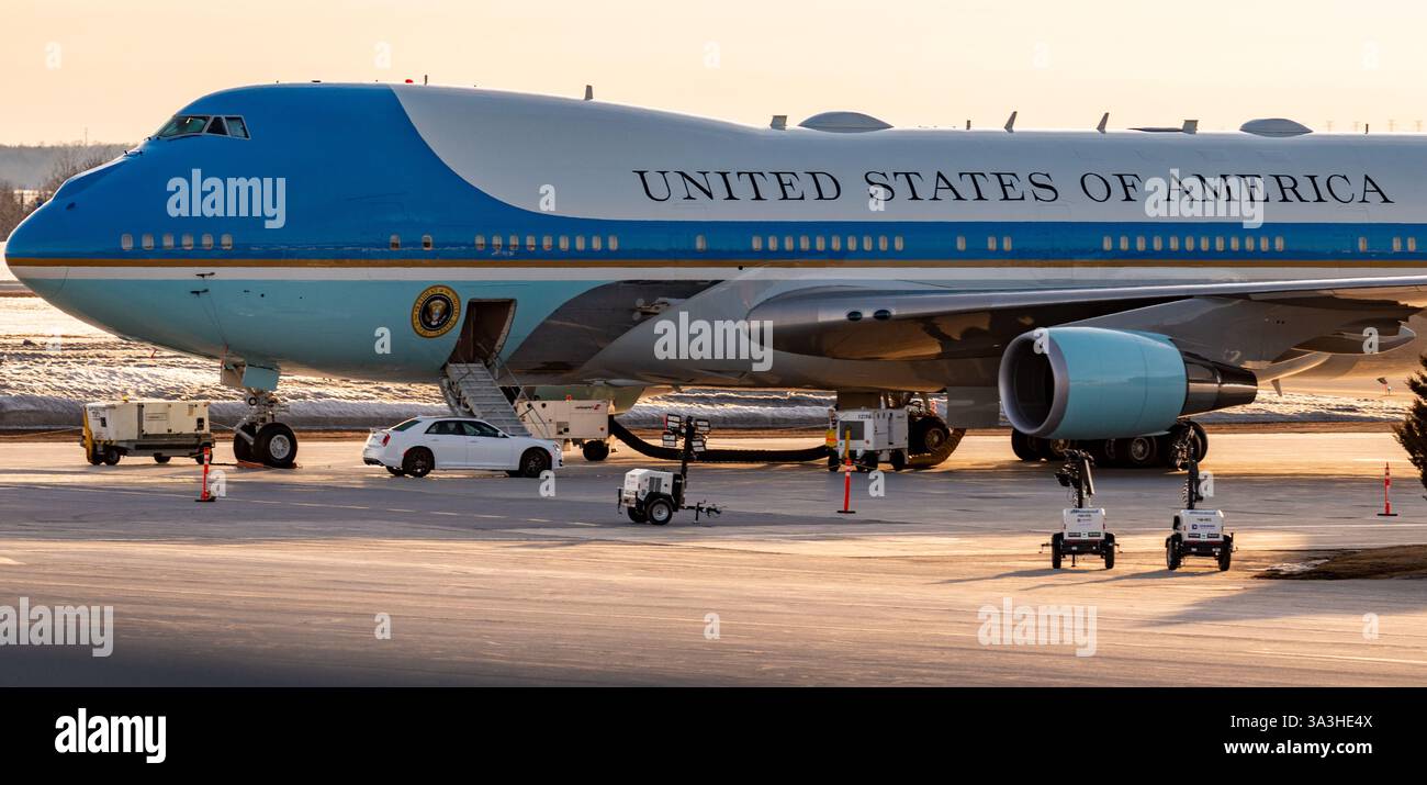 Visita del presidente DEGLI STATI UNITI Joe Biden a Ottawa, Ontario, Canada, 24 marzo 2023 - Air Force One, Boeing 747-200 Foto Stock