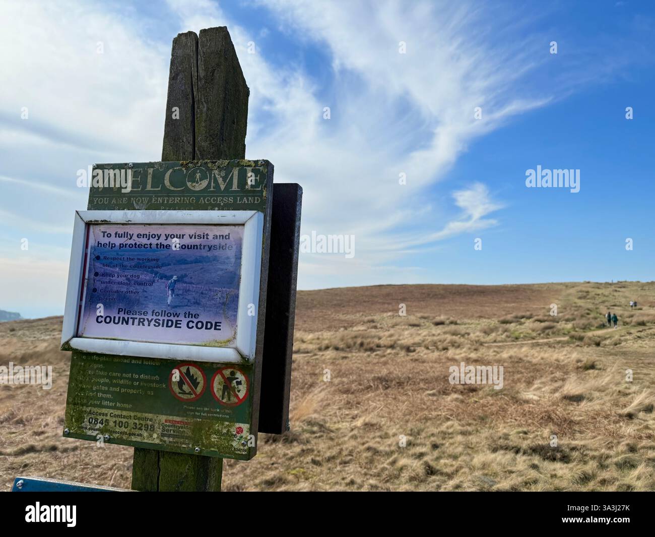 Il codice del paese su Nicky Nook è caduto vicino a Scorton nel Lancashire Foto Stock