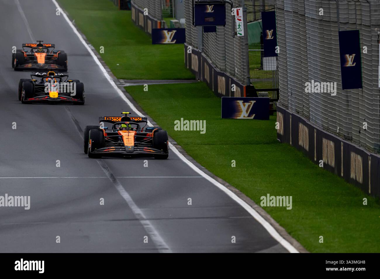 Melbourne, Australia, 16 marzo 2025, Lando Norris, dal Regno Unito gareggia per McLaren F1. La giornata del Gran Premio d'Australia 2025, che si svolge a Melbourne, in Australia. Crediti: Michael Potts/Alamy Live News Foto Stock