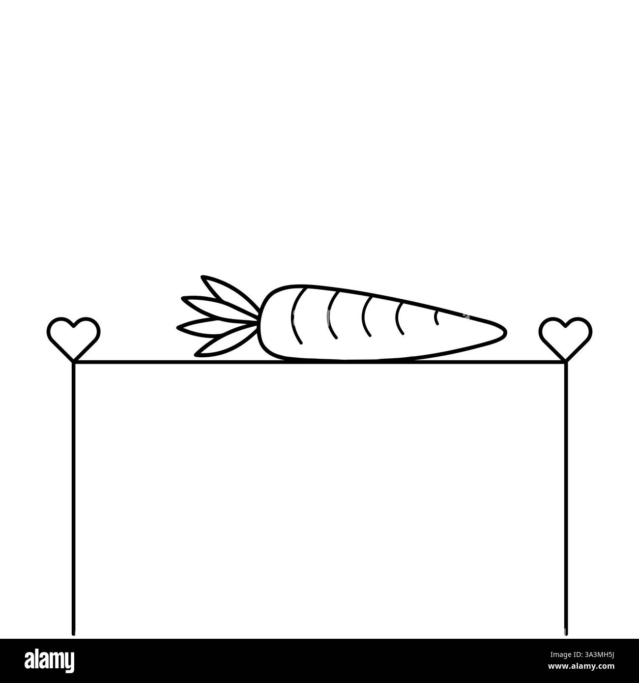 Una carota isolata delinea un'illustrazione vettoriale con un design continuo a una linea. Coltivare piante di carota con un vettore minimalista Illustrazione Vettoriale