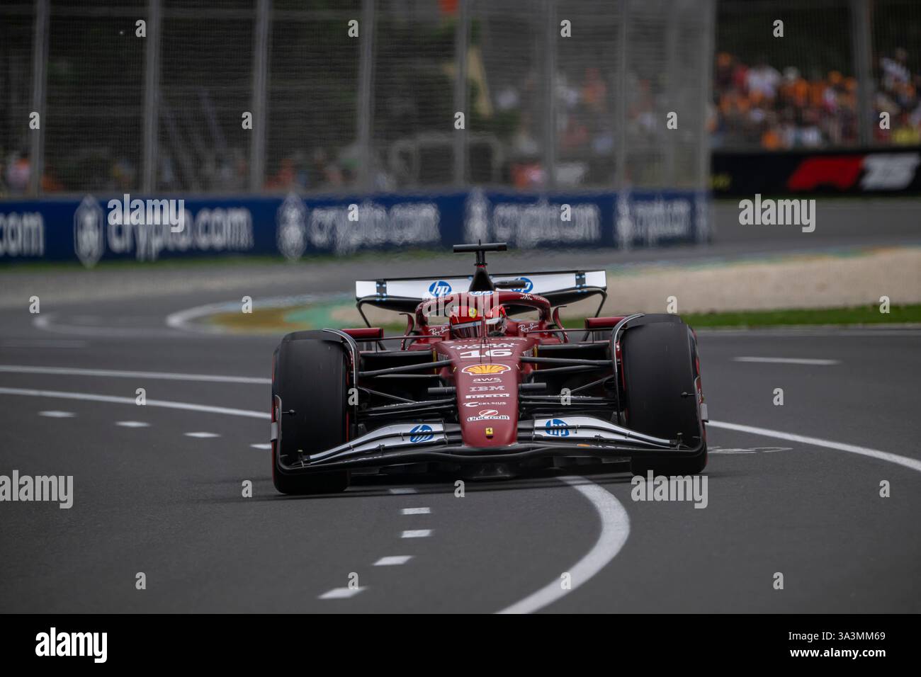 Melbourne, Australia, 15 marzo 2025, Charles Leclerc di Monaco compete per la Ferrari. La qualificazione al Gran Premio d'Australia 2025, che si svolge a Melbourne, in Australia. Crediti: Michael Potts/Alamy Live News Foto Stock