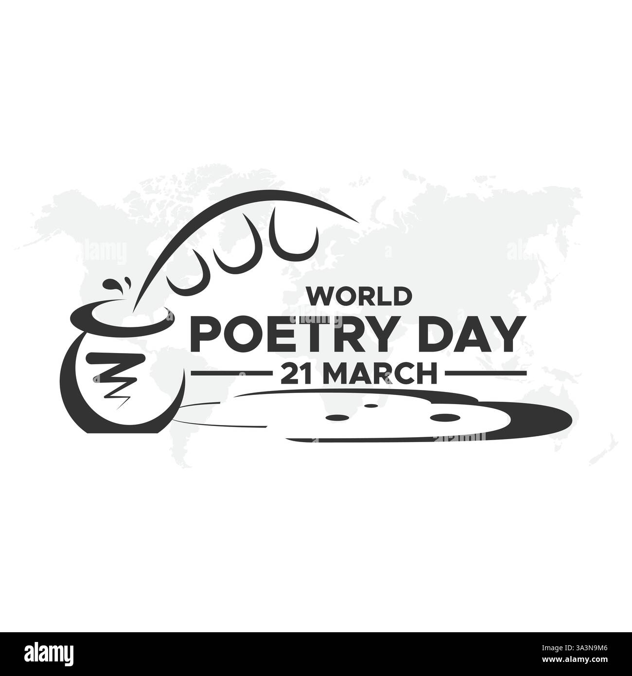 Giornata Mondiale della poesia, tenutasi il 21 marzo. Grafica vettoriale della giornata mondiale della poesia, ideale per la celebrazione della giornata mondiale della poesia. design piatto. design del volantino. Illustrazione Vettoriale