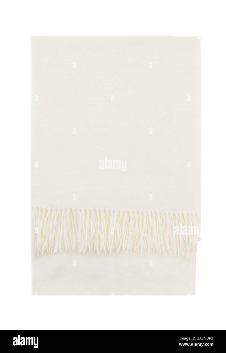 Mockup di sciarpa bianca larga isolata su sfondo bianco Foto Stock