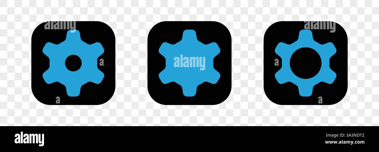 simbolo del simbolo vettoriale dell'icona di impostazione della marcia Illustrazione Vettoriale