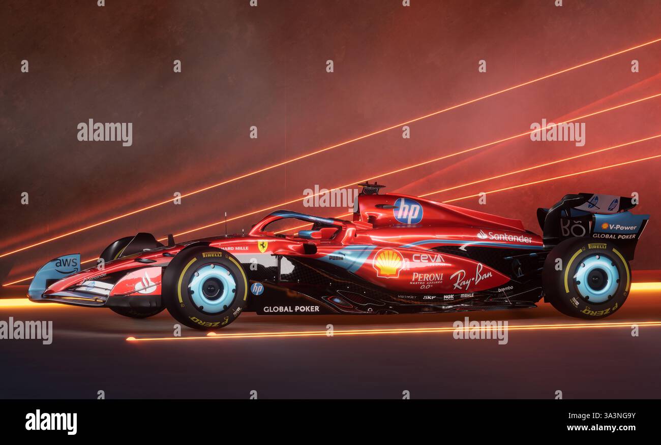La Ferrari SF-24 è stata costruita dalla Scuderia per il Campionato del mondo di F1 2024 Foto Stock