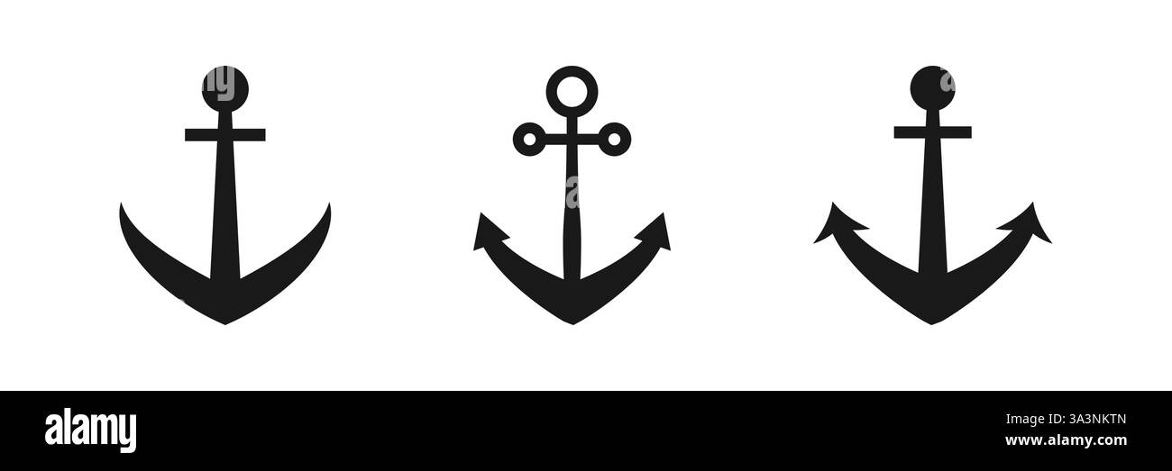 Icona ancora nautica. Illustrazione vettoriale Illustrazione Vettoriale