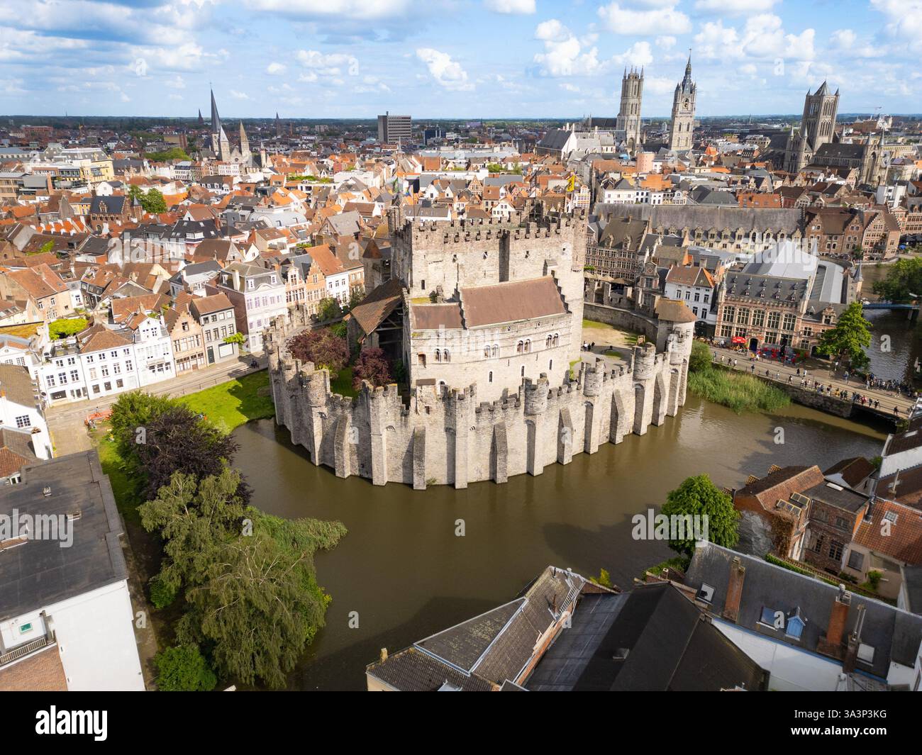 Castello dei conti, Gravensteen, Gand, Belgio Foto Stock