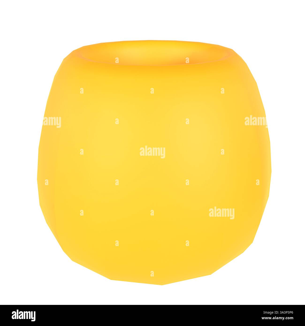 Un portacandele giallo luminoso presenta un design semplice e moderno, perfetto per l'arredamento. Foto Stock