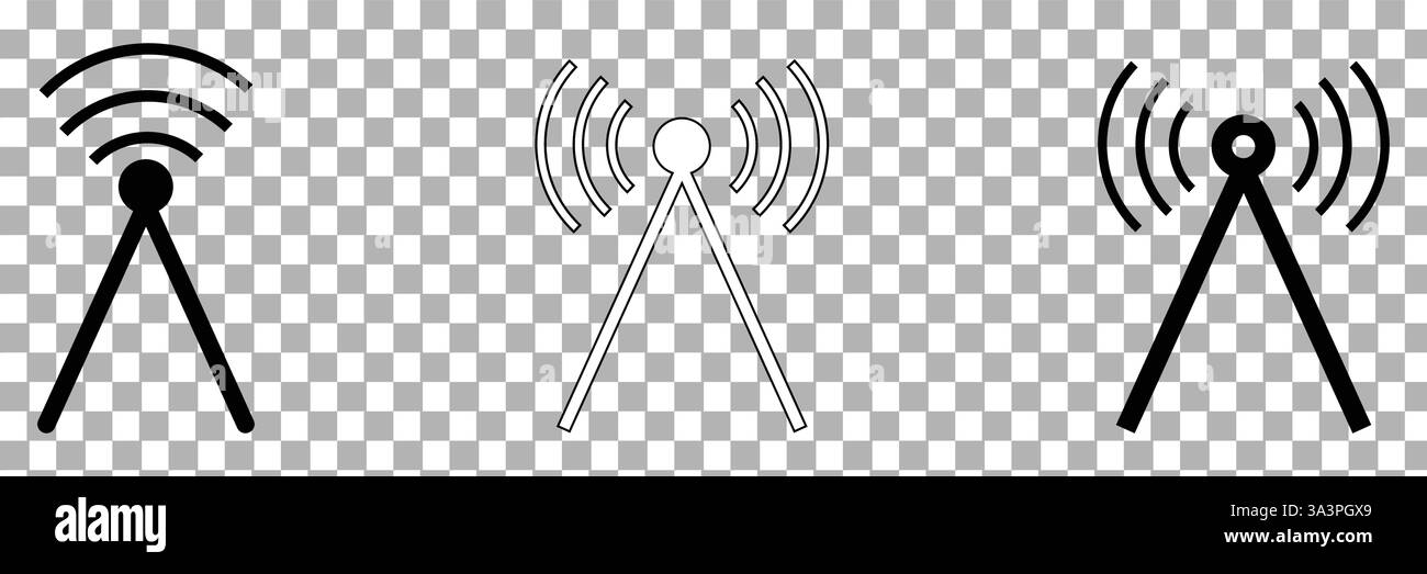 Icona torre WI-FI, isolata su sfondo bianco Illustrazione Vettoriale