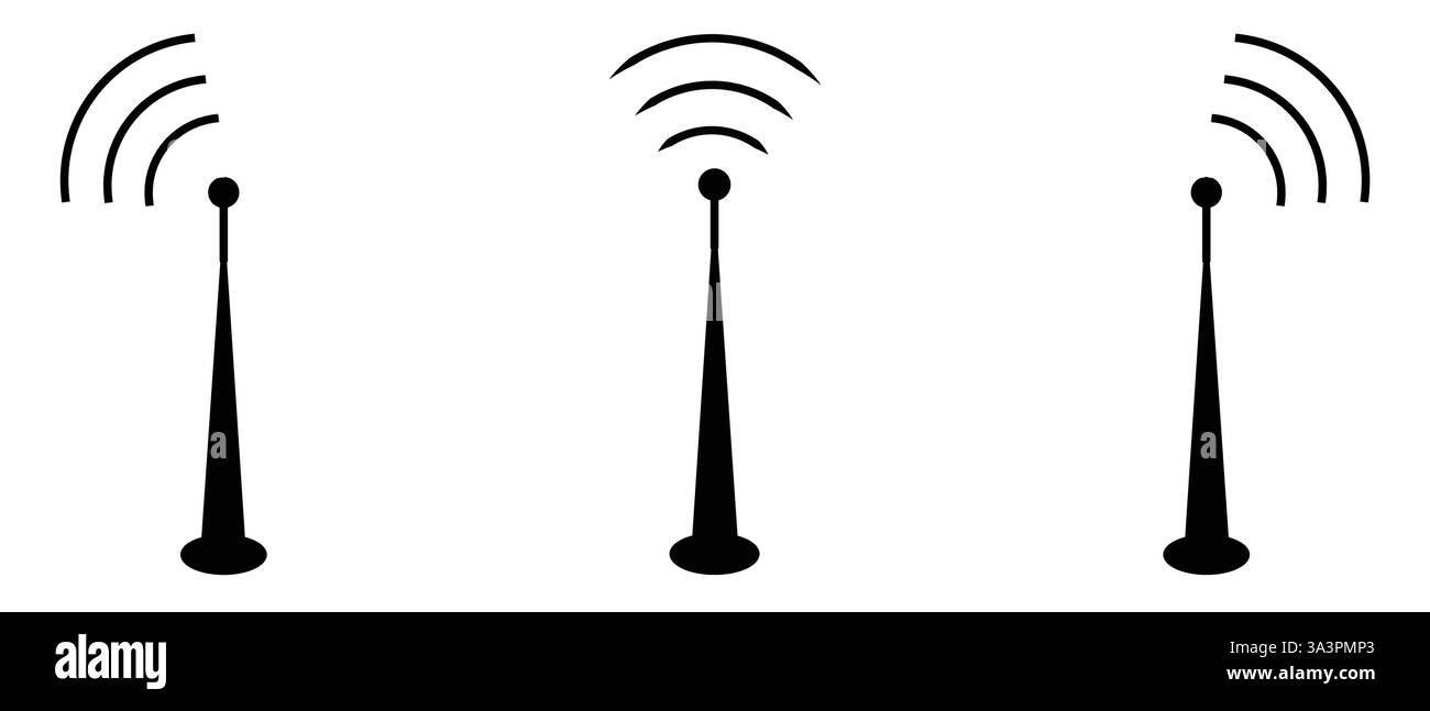 Antenna radio icona. Linea sottile design. Illustrazione Vettoriale. Illustrazione Vettoriale