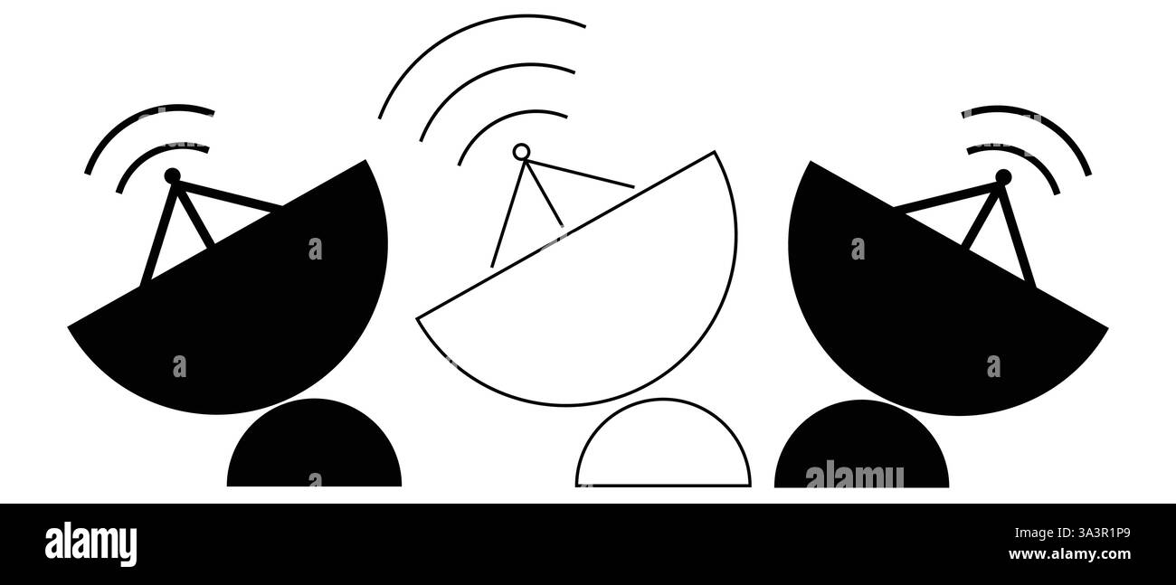 Antenna icona a torre in stile appartamento. Broadcasting illustrazione vettoriale bianco su sfondo isolato. Wifi concetto di business. Illustrazione Vettoriale
