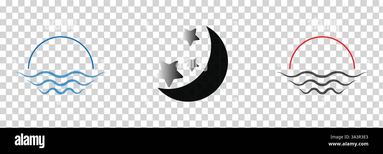 Vettore giorno e notte. Icona sagoma a glifo di sole e luna, simbolo nero giorno e notte, vettore piatto, semplice elemento di illustrazione sfondo isolato. Illustrazione Vettoriale