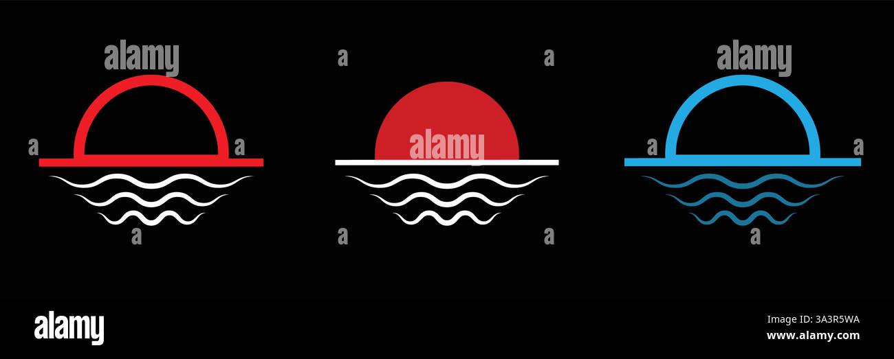 Giorno Mattina sera notte icona impostare Illustrazione Vettoriale