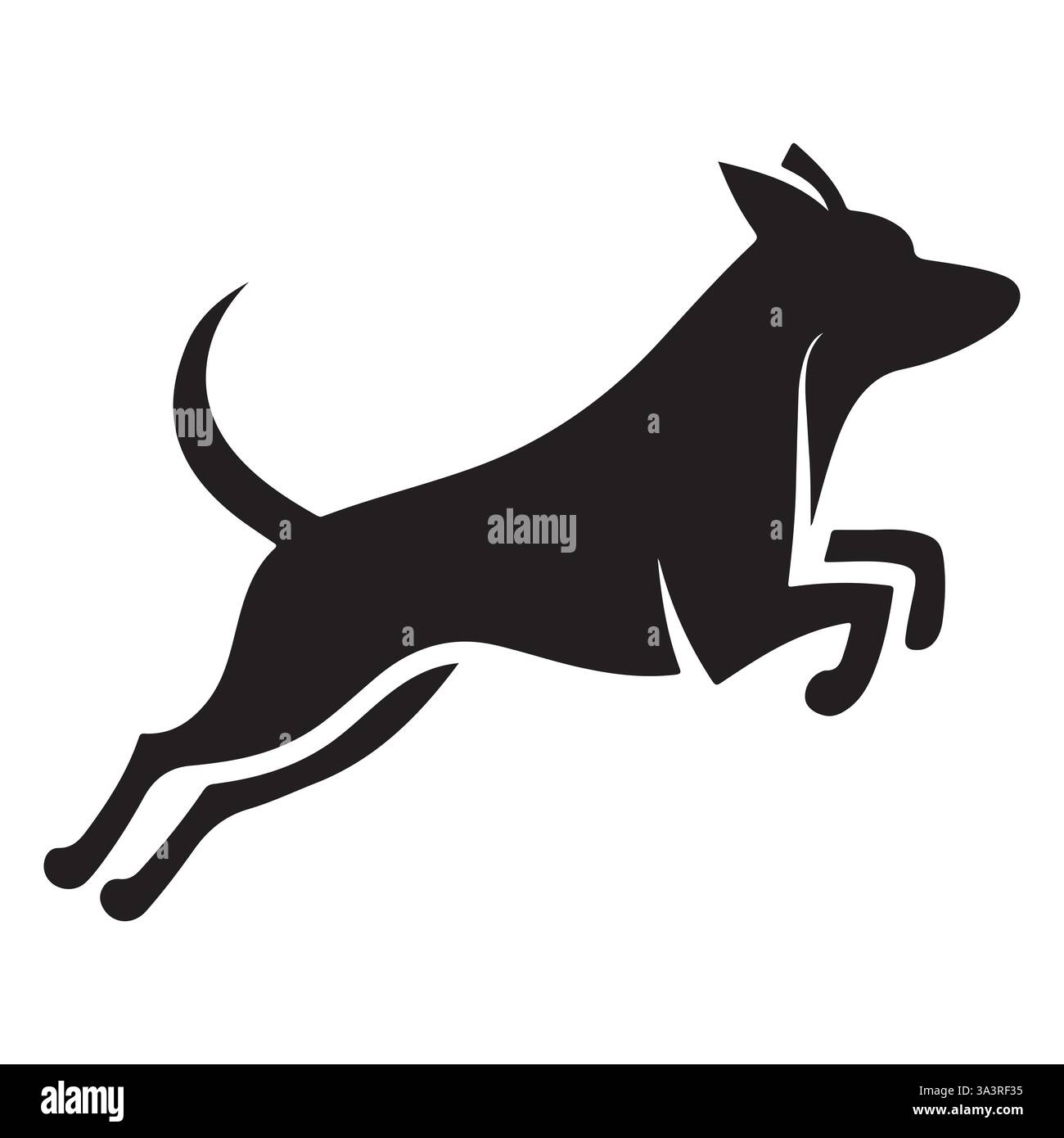 Design icona Leaping Dog Illustrazione Vettoriale