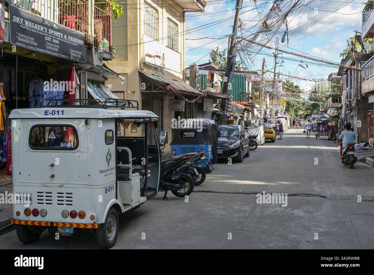 FILIPPINE, Manila, Quezon City, veicolo elettrico Motoposh Electric auto-risciò Foto Stock