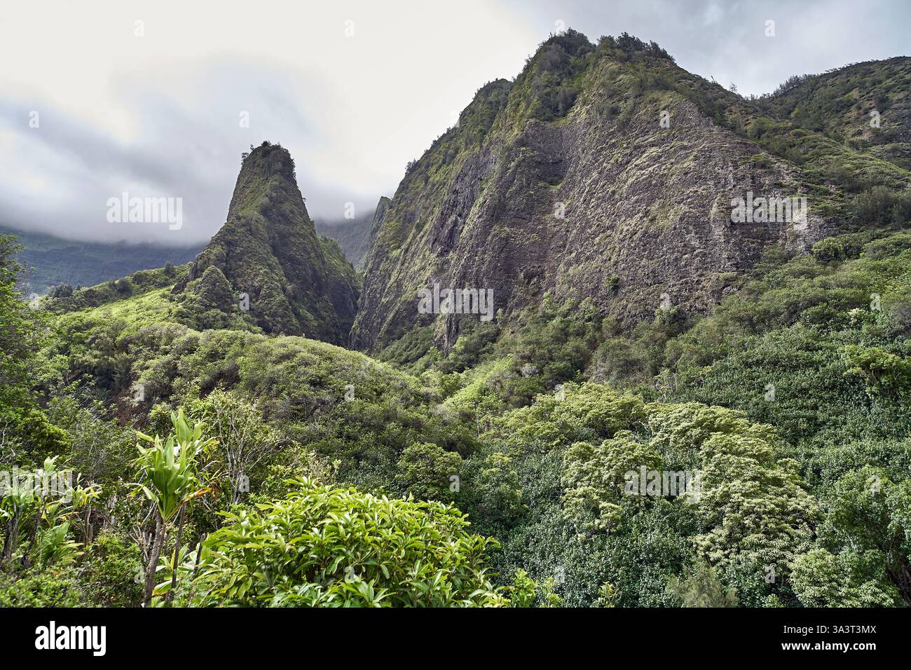 Picchi verdi della IAO Valley Foto Stock