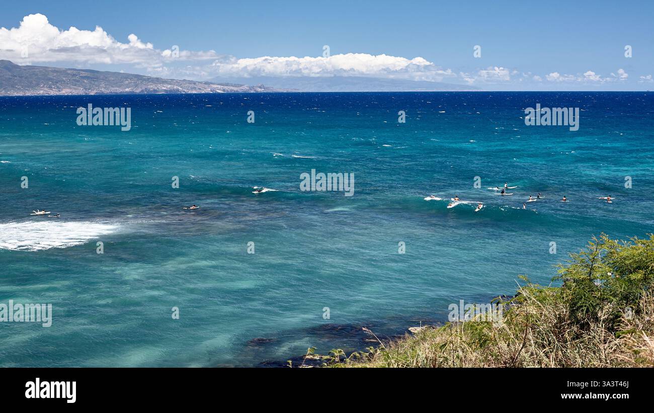 Surfers ho'okipa Beach Park Maui Hawaii Foto Stock