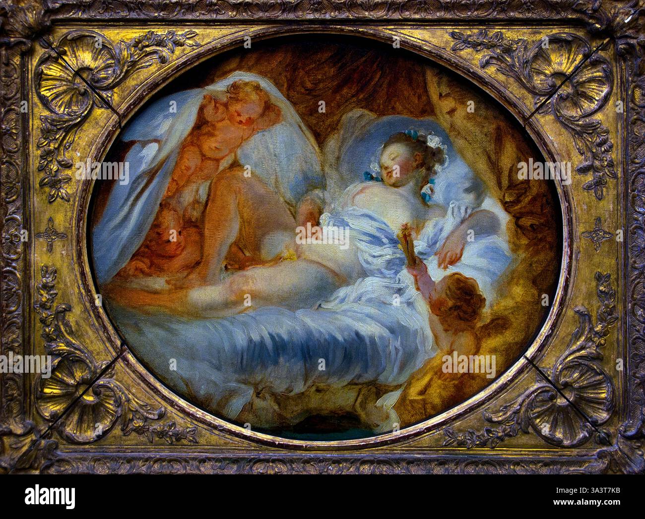 Fire to the Powder le Feu aux poudres 1778 di Jean Honoré FRAGONARD 1732-1806 , Louvre Francia Museo francese di Belle Arti. Foto Stock