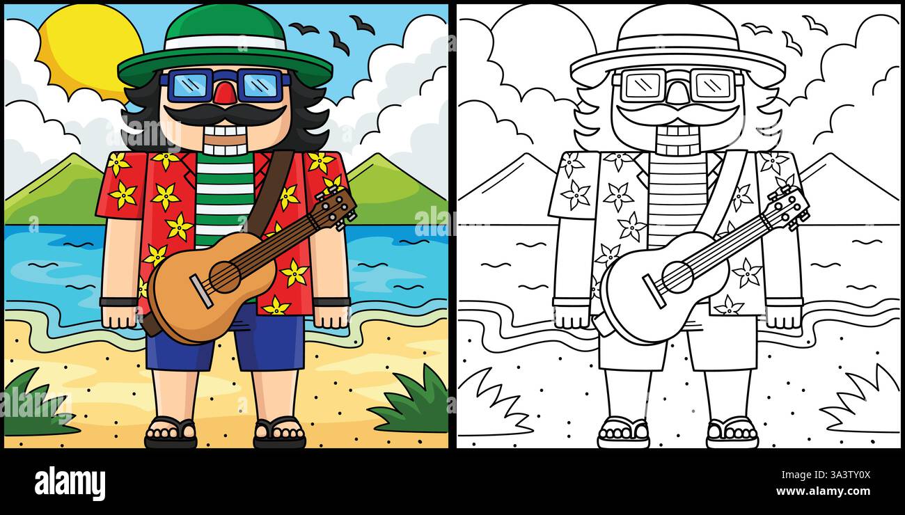 Natale a luglio l'illustrazione dello schiaccianoci Illustrazione Vettoriale