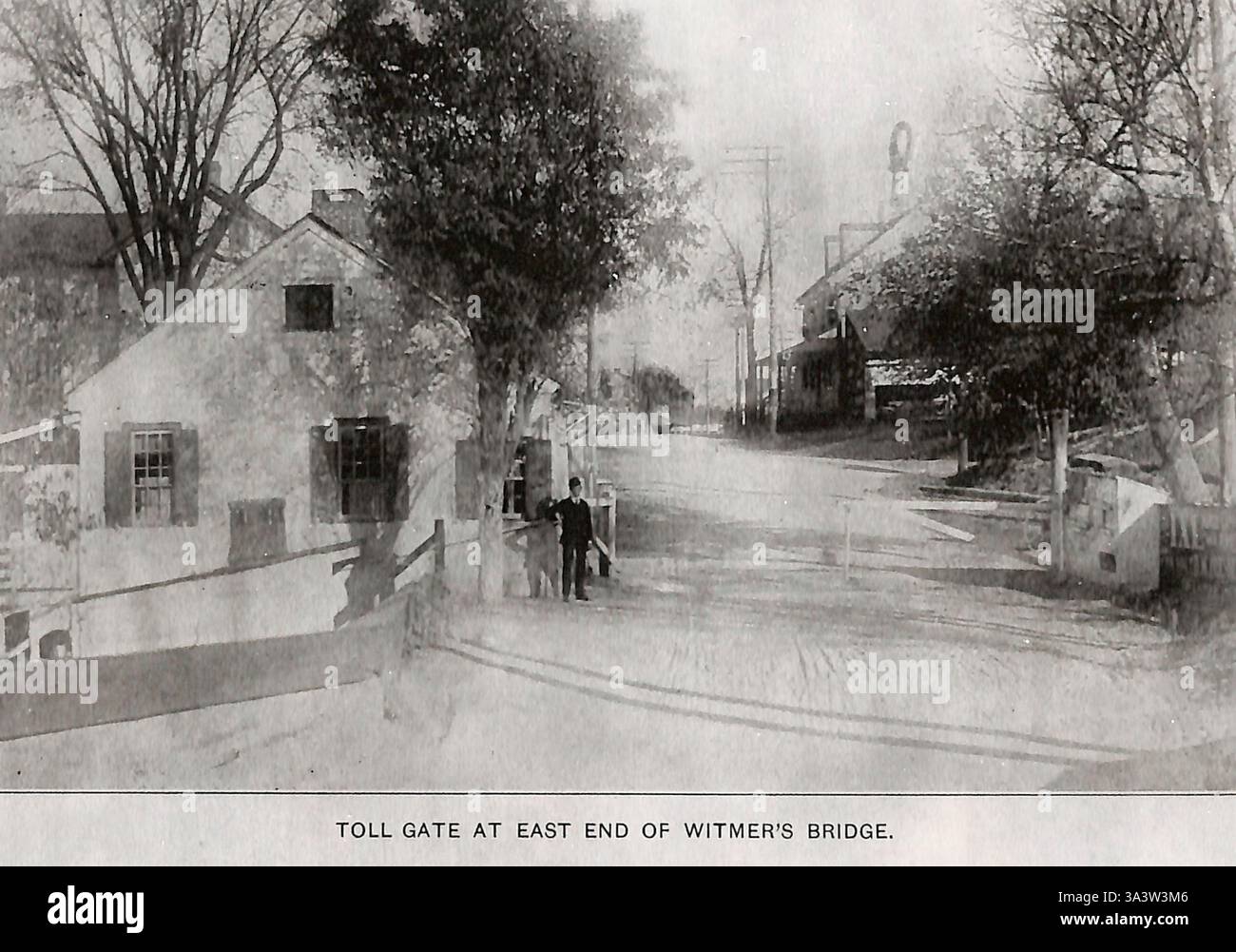 Casello all'estremità est del Witmer's Bridge, circa 1916 Foto Stock