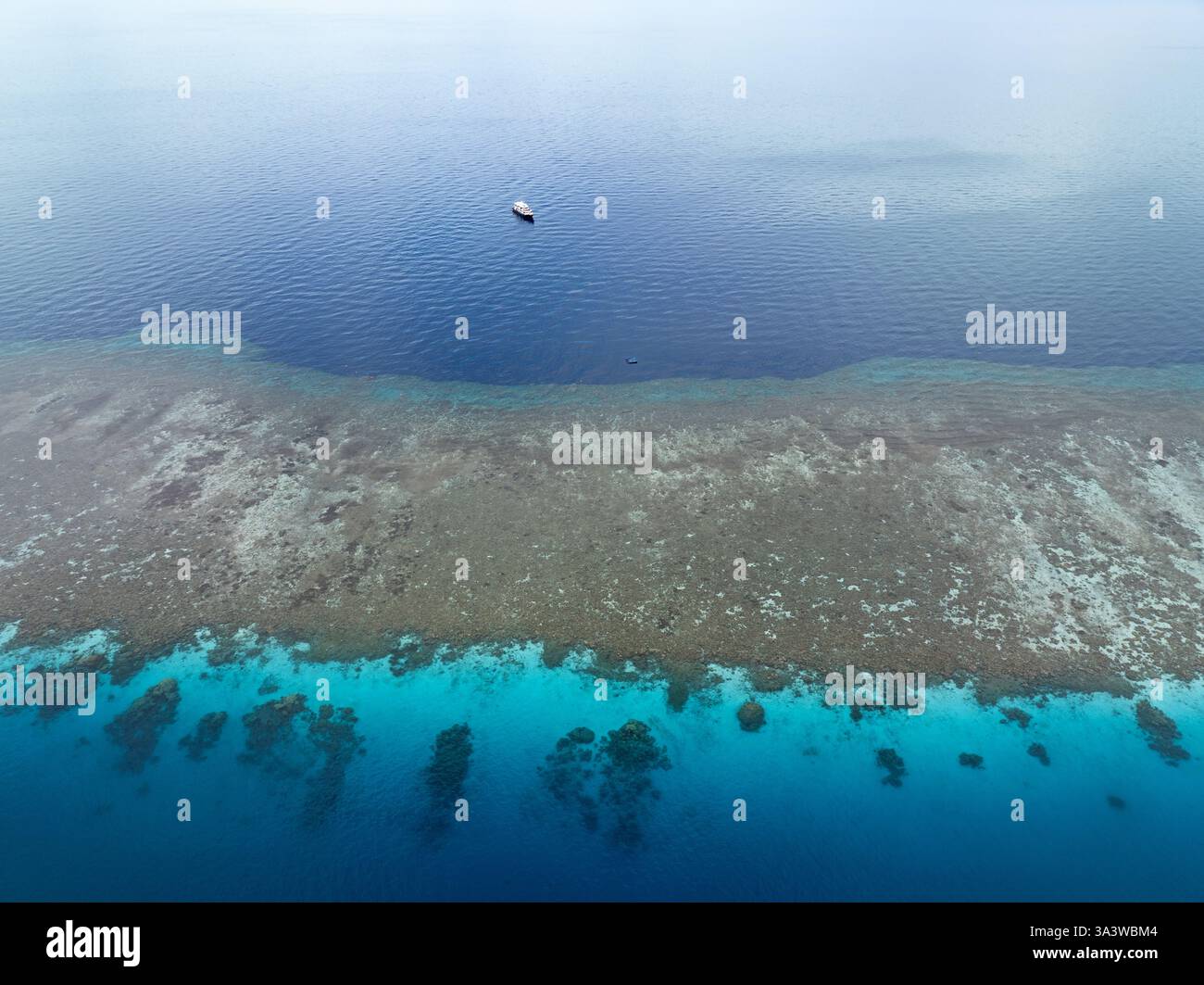Un atollo panoramico si trova nel Golfo di Tomini, non lontano dalle isole Togian dell'Indonesia. Quest'area ospita una straordinaria biodiversità marina. Foto Stock