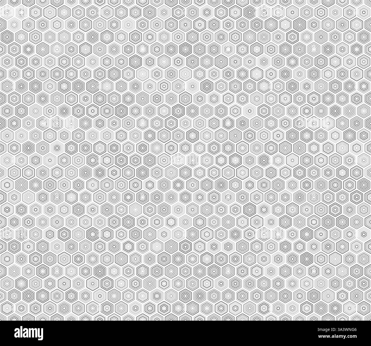 Schema a griglia esagonale. Esagoni arrotondati impilati celle a mosaico. Tonalità di colore grigie. Profili esagonali. Modello a piastrelle. Illustrazione vettoriale senza interruzioni. Illustrazione Vettoriale