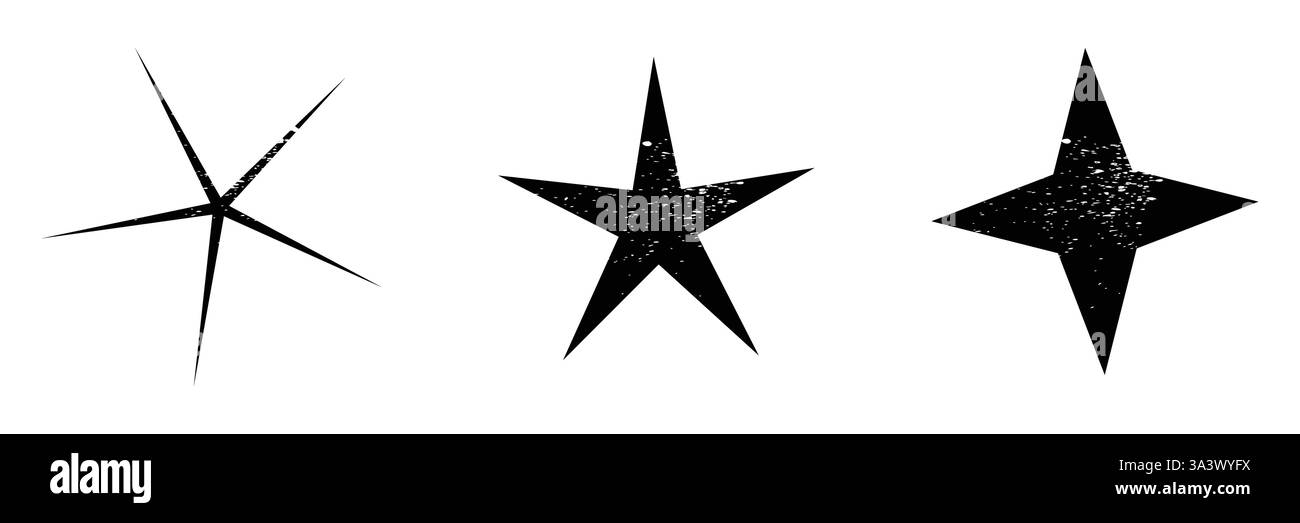 Texture grunge icona a stella. forma vettoriale grunge simbolo patriota stellare Illustrazione Vettoriale