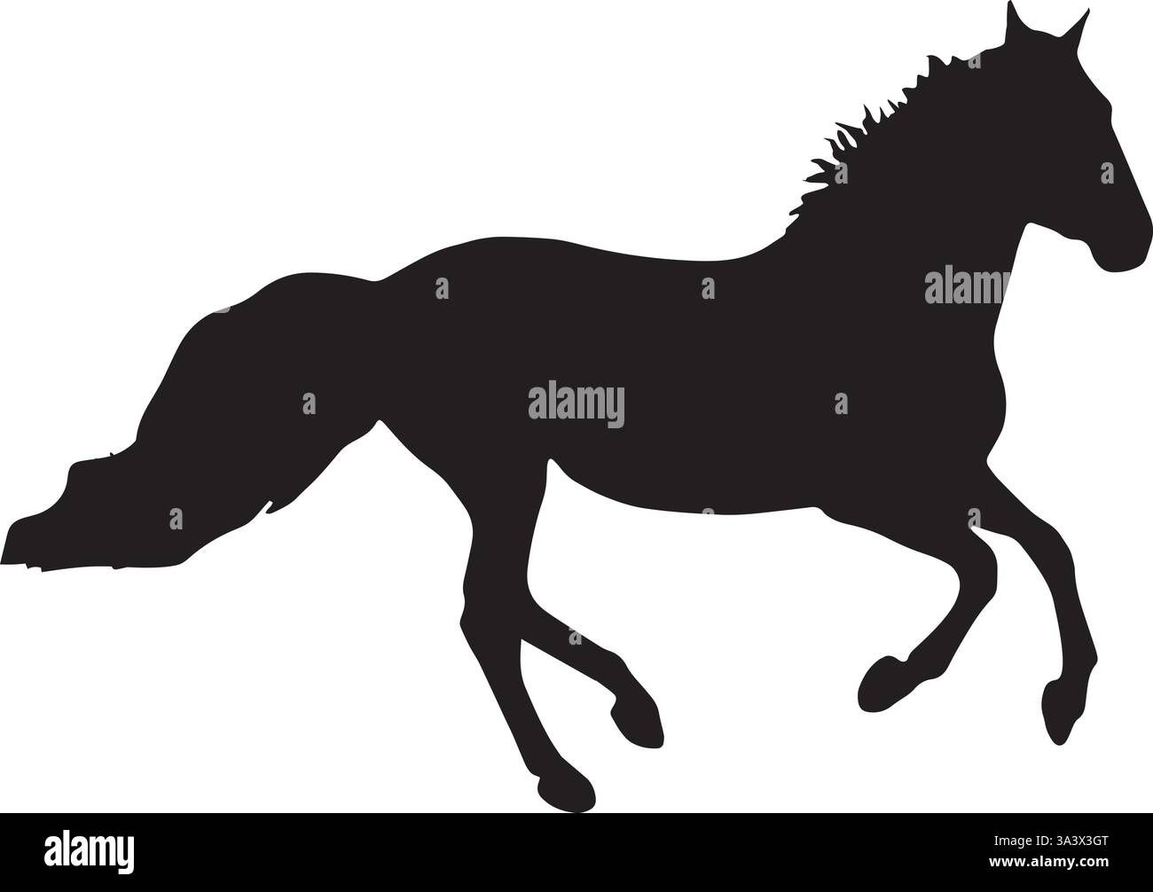 Icona con il logo del cavallo con colore nero isolato su sfondo bianco trasparente Illustrazione Vettoriale