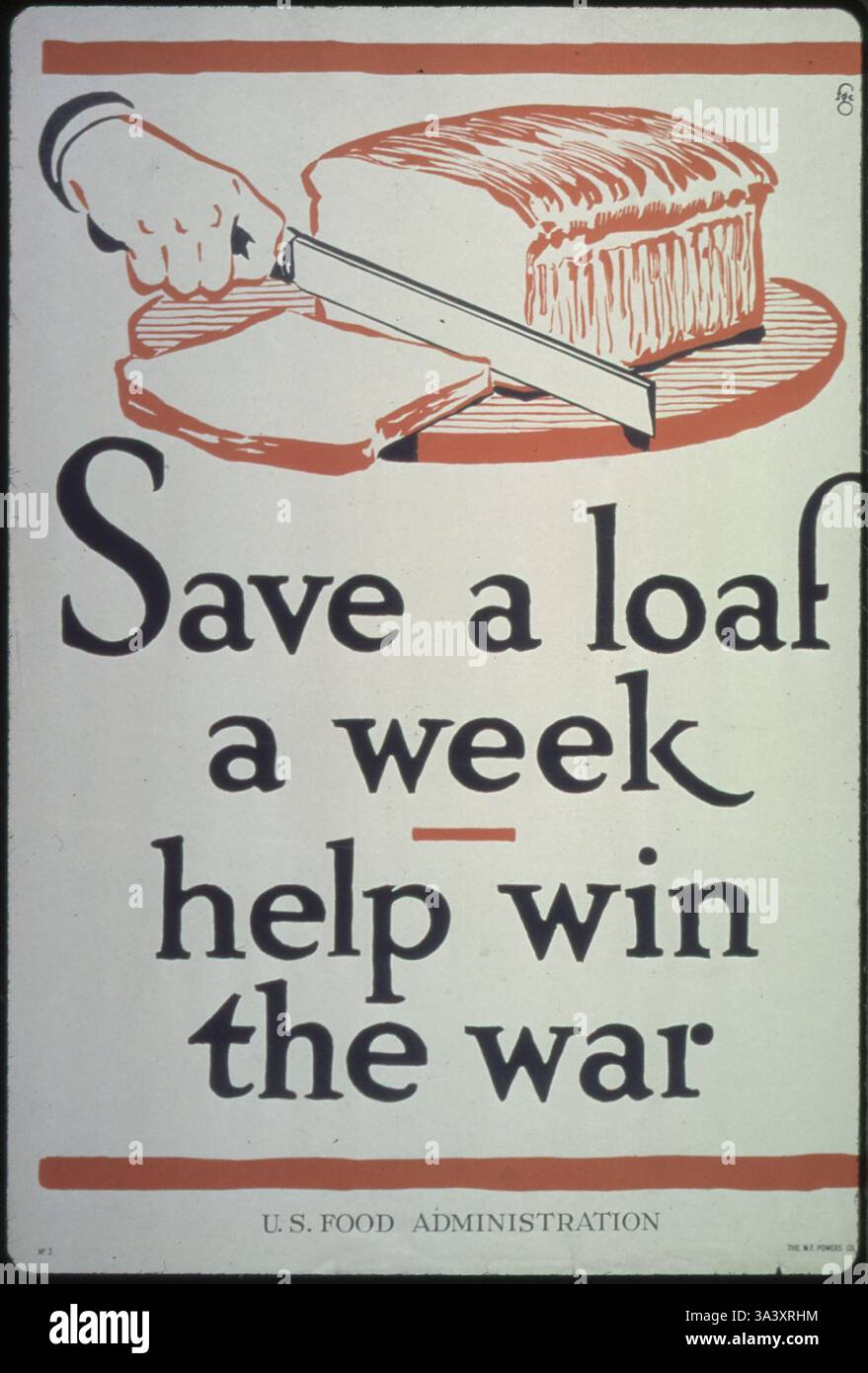 Razionamento del cibo negli Stati Uniti durante la seconda guerra mondiale - la Food Administration degli Stati Uniti ha gestito la fornitura e la distribuzione di cibo in tempo di guerra, e ha promosso un programma volontario di austerità che ha sostenuto lo sforzo bellico. Foto Stock