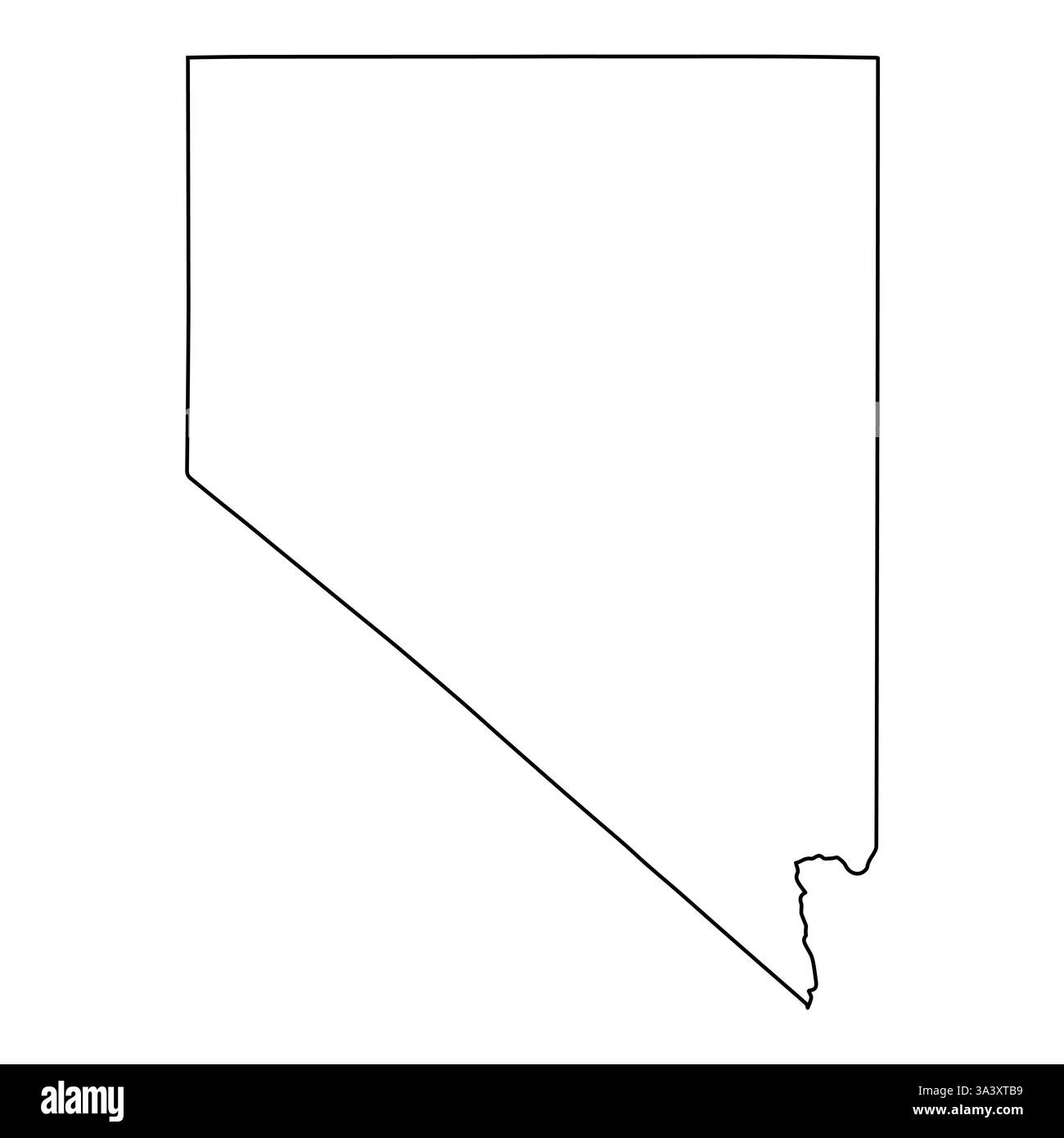 Profilo minimalista della mappa vuota dello stato del Nevada per i progetti Illustrazione Vettoriale