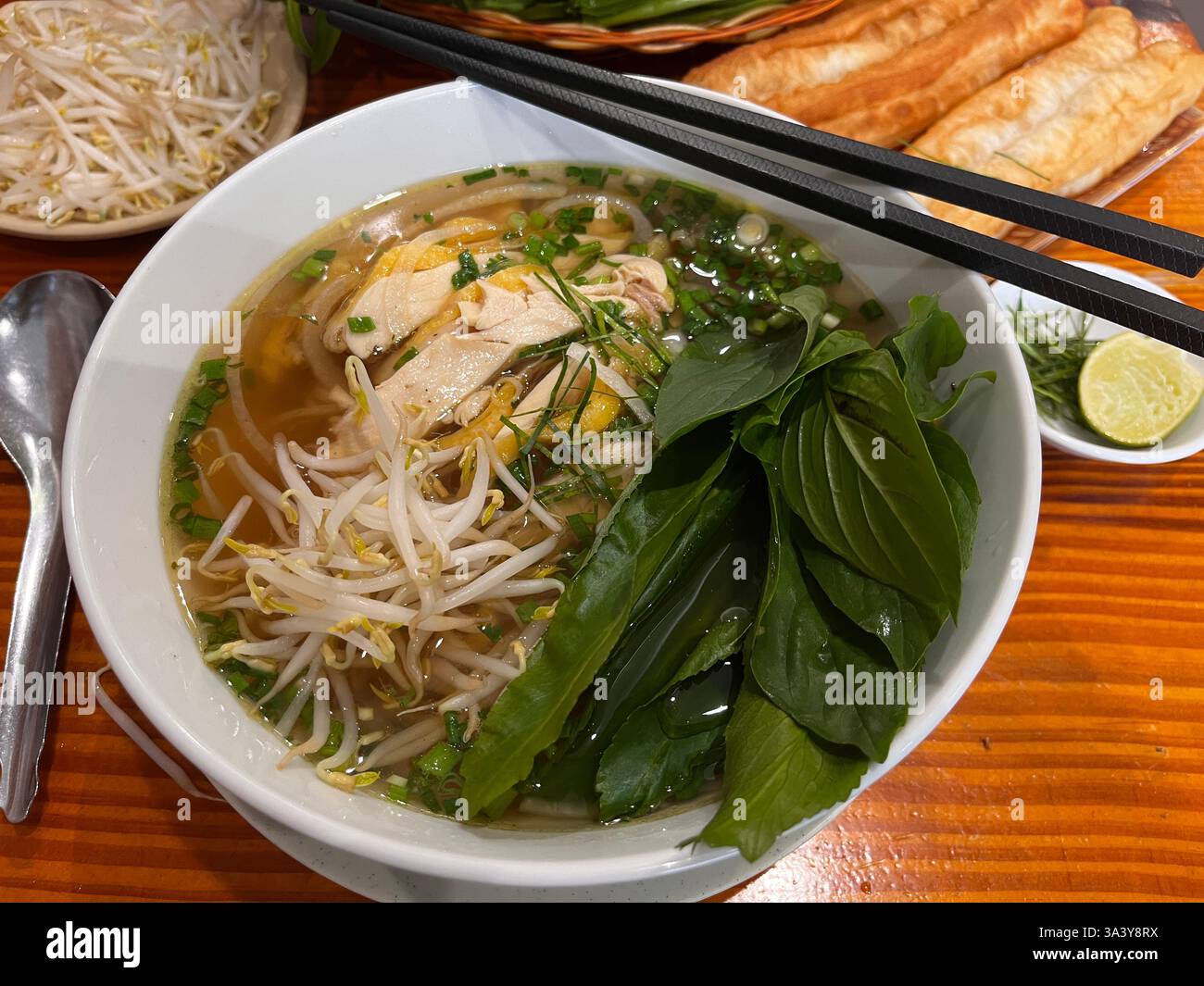 ho chi minh City - Vietnam 2024 - zuppa di noodles caldi di pollo Foto Stock