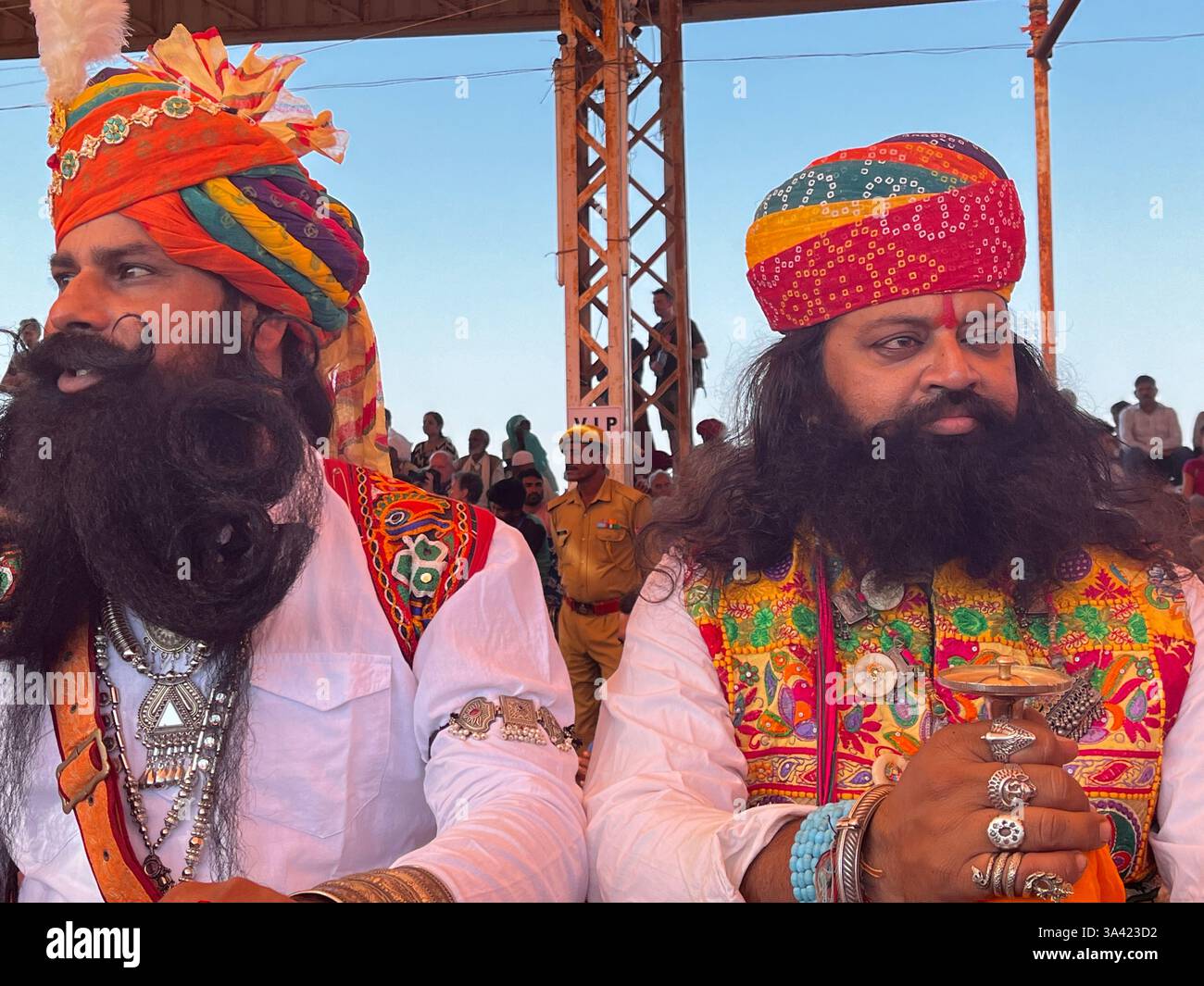 Rajasthan , India Camel Fair Pushkar, Moustache Competition, Foto Stock