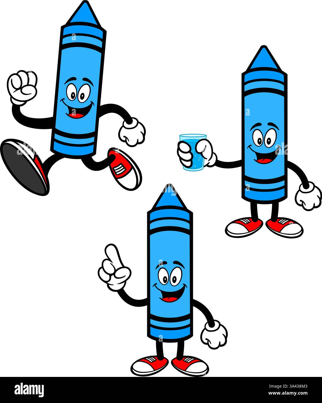 Set di caratteri pastello, illustrazioni disegnate a mano, isolate su sfondo trasparente Illustrazione Vettoriale