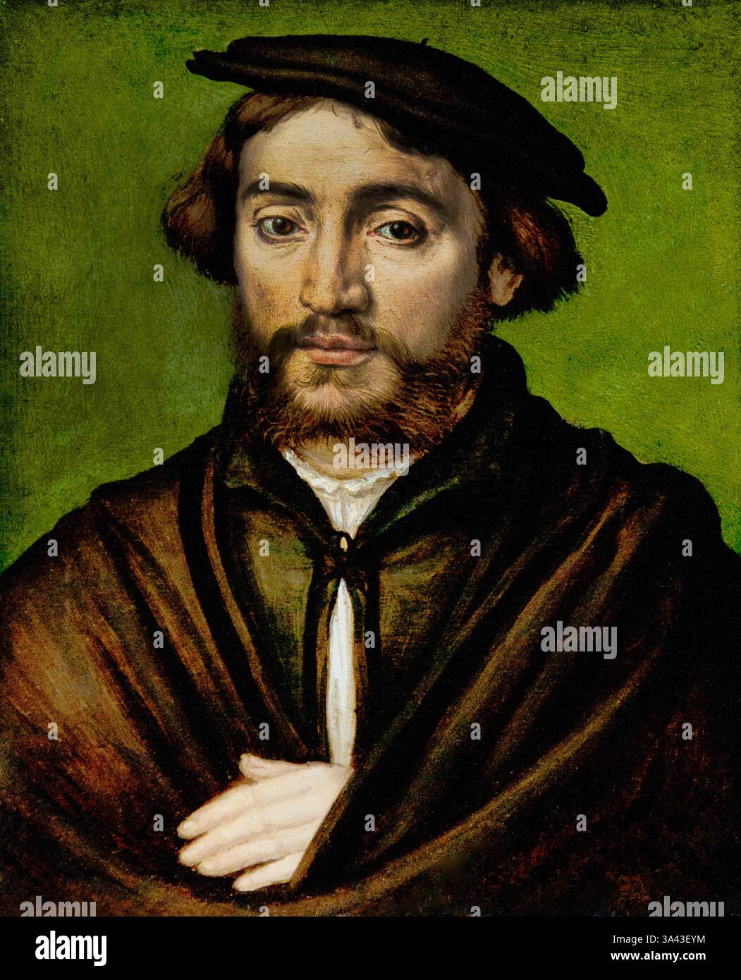 Pierre Aymeric marchand de saint Flour et consul de Lyon di Corneille de Lyon 1534 Francia, francese, Louvre Francia Museo francese di Belle Arti. ( Pierre Aymeric era effettivamente un mercante di Saint-Flour che in seguito divenne console di Lione. Nacque intorno al 1508 e divenne console nel 1554. C'è un suo ritratto, dipinto nel XVI secolo, attualmente situato al Museo del Louvre di Parigi sul sito delle collezioni del Louvre. Il ritratto è stato acquistato dal museo attraverso un acquisto preventivo in una vendita pubblica sul sito delle collezioni del Louvre. Foto Stock