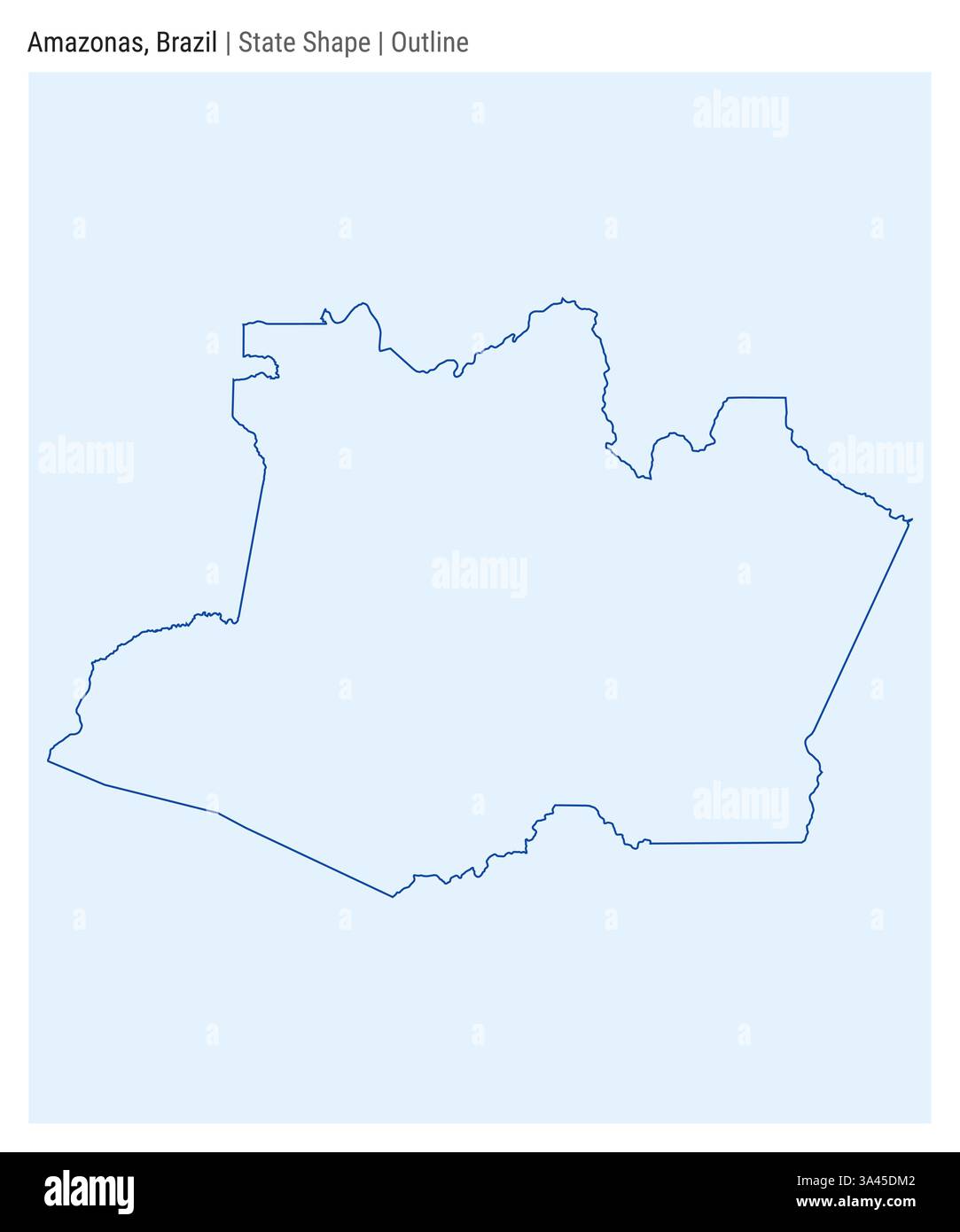 Amazonas, Brasile. Semplice mappa vettoriale. Stato forma. Stile contorno. Confine di Amazonas. Illustrazione vettoriale. Illustrazione Vettoriale