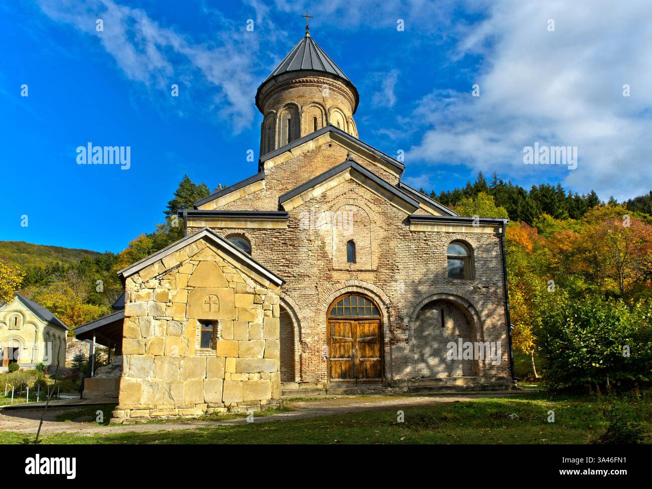 Chiesa del Duomo di San Nicola, chiesa principale del Monastero di Kintsvisi, regione interna di Cartalia, Georgia Foto Stock