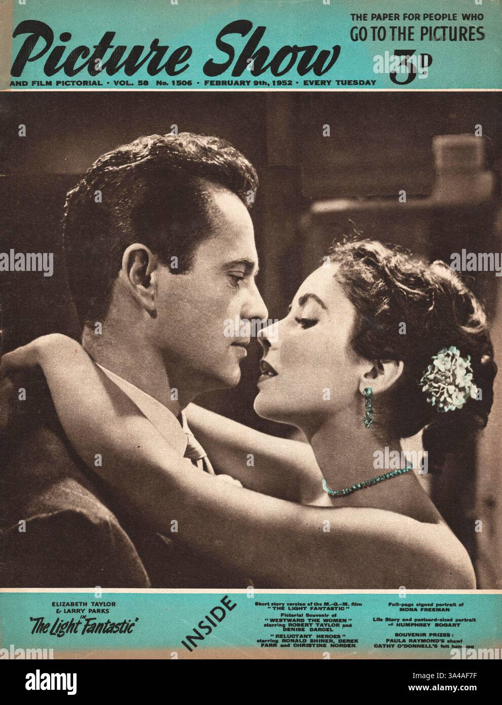 1952 Picture Show Elizabeth Taylor e Larry Parks Foto Stock