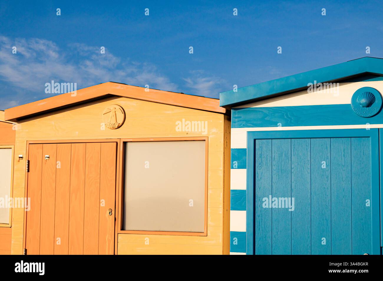 Pittoresca spiaggia di capanne Foto Stock