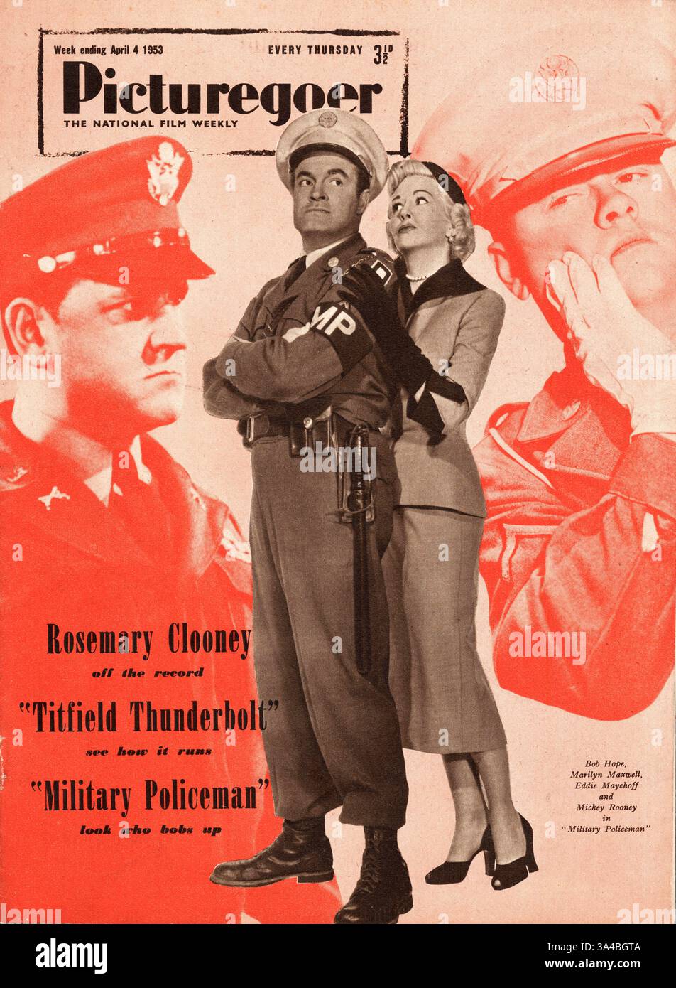 1953 Picturegoer Bob Hope e Marilyn Maxwell in polizia militare Foto Stock